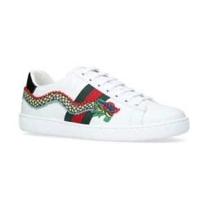 Gucci Ace white sneakers snake embroidered 37